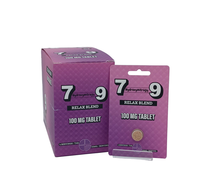 7 HYDROXYMITRAGYN 9 RELAX BLEND 100MG SINGLE TABLET (20CT DISPLAY)