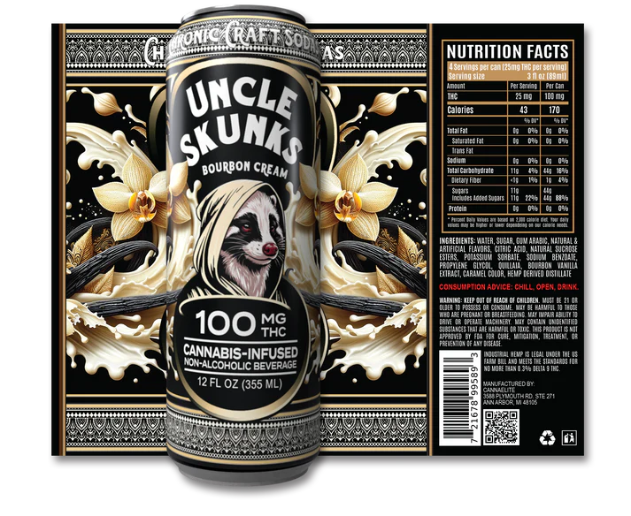 UNCLE SKUNK 12OZ 100MG D9 THC SODA CAN (24CT BOX)