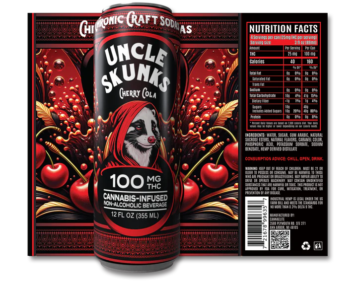 UNCLE SKUNK 12OZ 100MG D9 THC SODA CAN (24CT BOX)