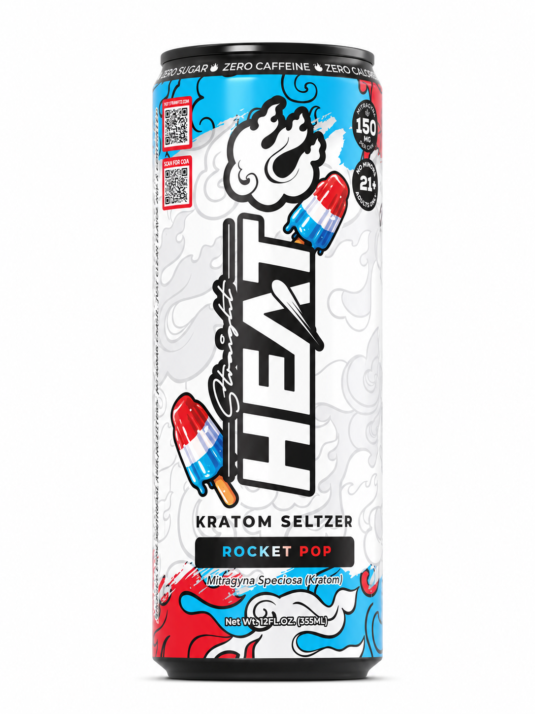 STRAIGHT HEAT 150MG KRATOM SELTZER (12CT DISPLAY)