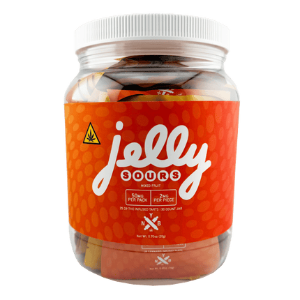 JELLY SWEET & SOUR TARTS D9 THC INFUSED TARTS (50MG PER PACK | 30 PACK JAR)