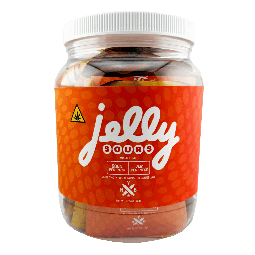 JELLY SWEET & SOUR TARTS D9 THC INFUSED TARTS (50MG PER PACK | 30 PACK JAR)