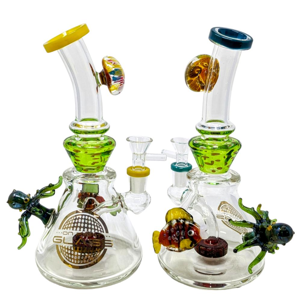 10" ON POINT GLASS SEA CREATIRE PENDANT SHOWERHEAD WATER PIPE - ABC17