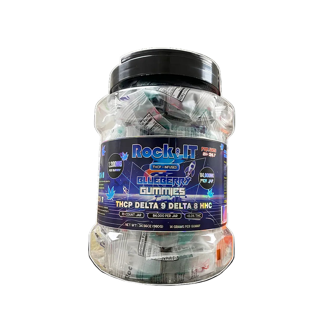 ROCK IT 84,000MG HIGH POTENCY THCP HHC D8 GUMMIES (1200MG PER BAG) (70 BAG DISPLAY)
