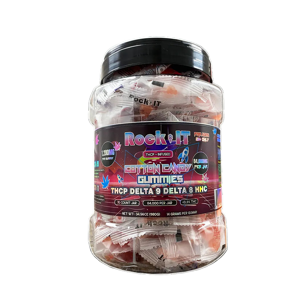 ROCK IT 84,000MG HIGH POTENCY THCP HHC D8 GUMMIES (1200MG PER BAG) (70 BAG DISPLAY)