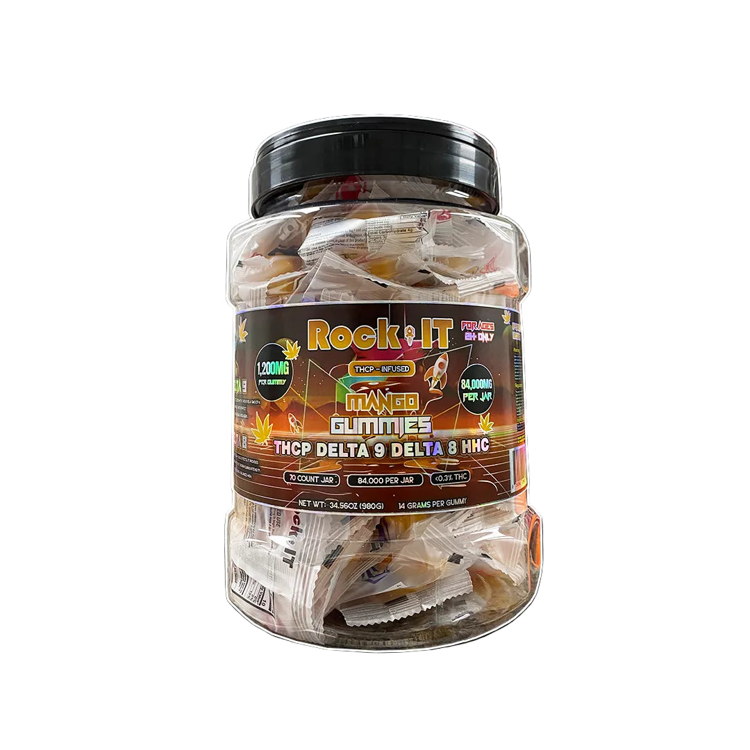 ROCK IT 84,000MG HIGH POTENCY THCP HHC D8 GUMMIES (1200MG PER BAG) (70 BAG DISPLAY)