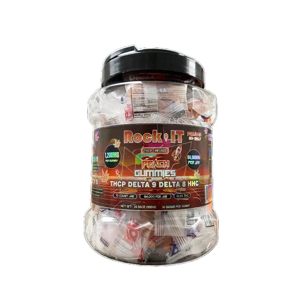 ROCK IT 84,000MG HIGH POTENCY THCP HHC D8 GUMMIES (1200MG PER BAG) (70 BAG DISPLAY)