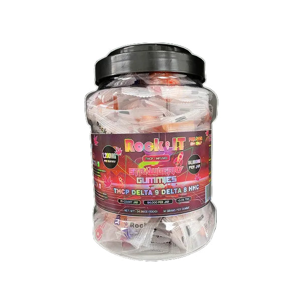 ROCK IT 84,000MG HIGH POTENCY THCP HHC D8 GUMMIES (1200MG PER BAG) (70 BAG DISPLAY)