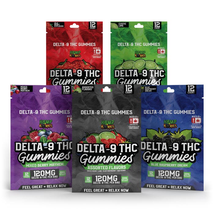 HEMP BOMBS 120MG D9 GUMMY BAG (12CT)