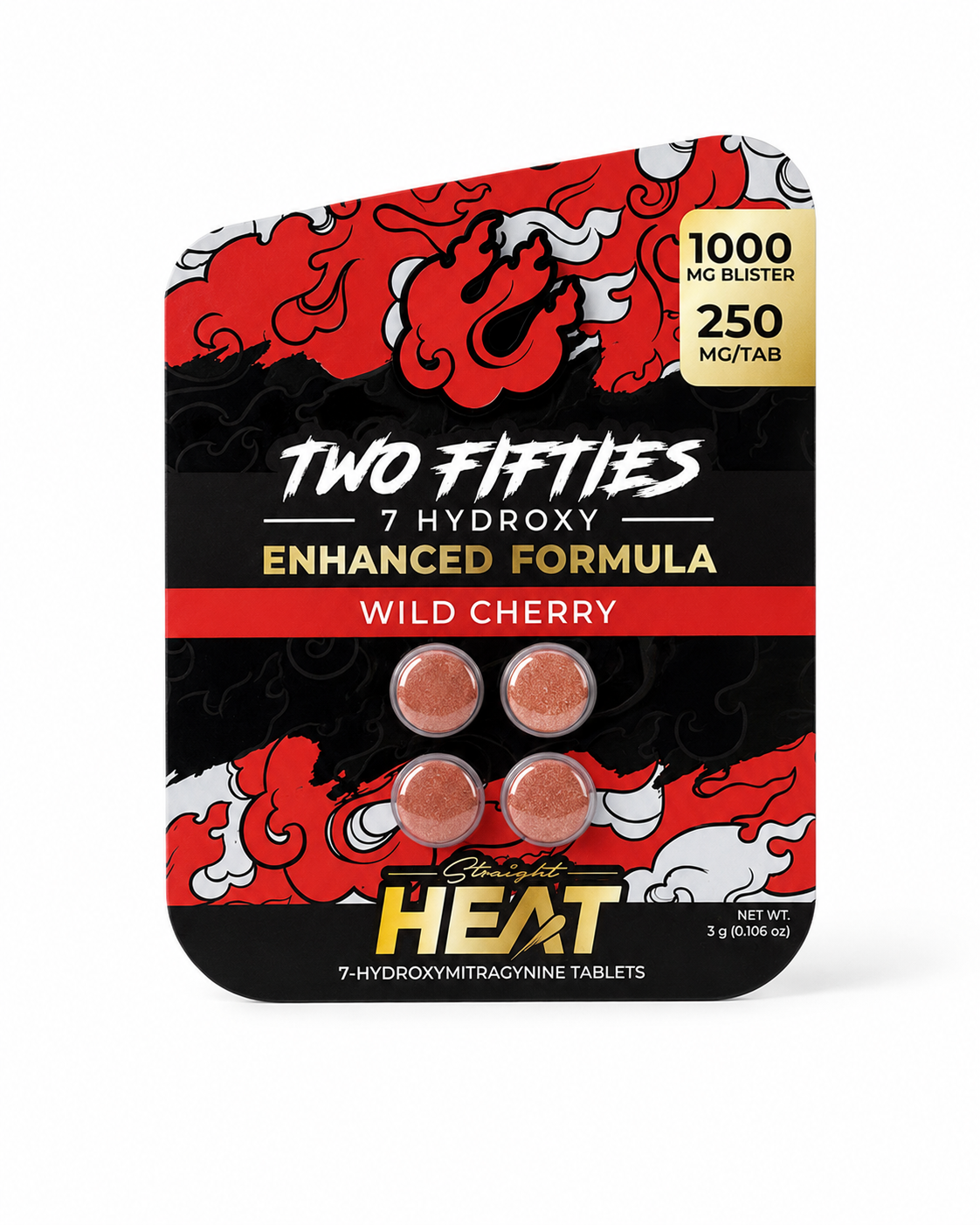 STRAIGHT HEAT TWO FIFTIES 7-HYDROXY 250MG TAB (4CT PACK)