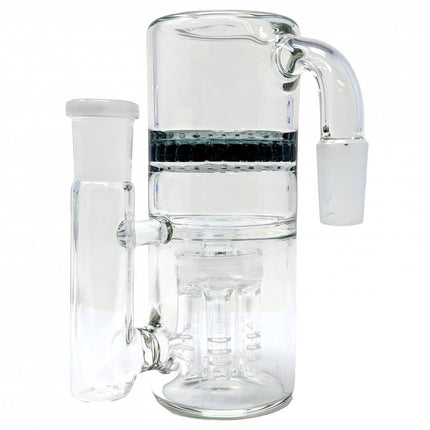 14MM DOUBLE DYNAMITE-HONEYCOMB & TREE PERC ASH CATCHER 90 DEGREE ANGLE (ACH-002) GRAY 676525637726