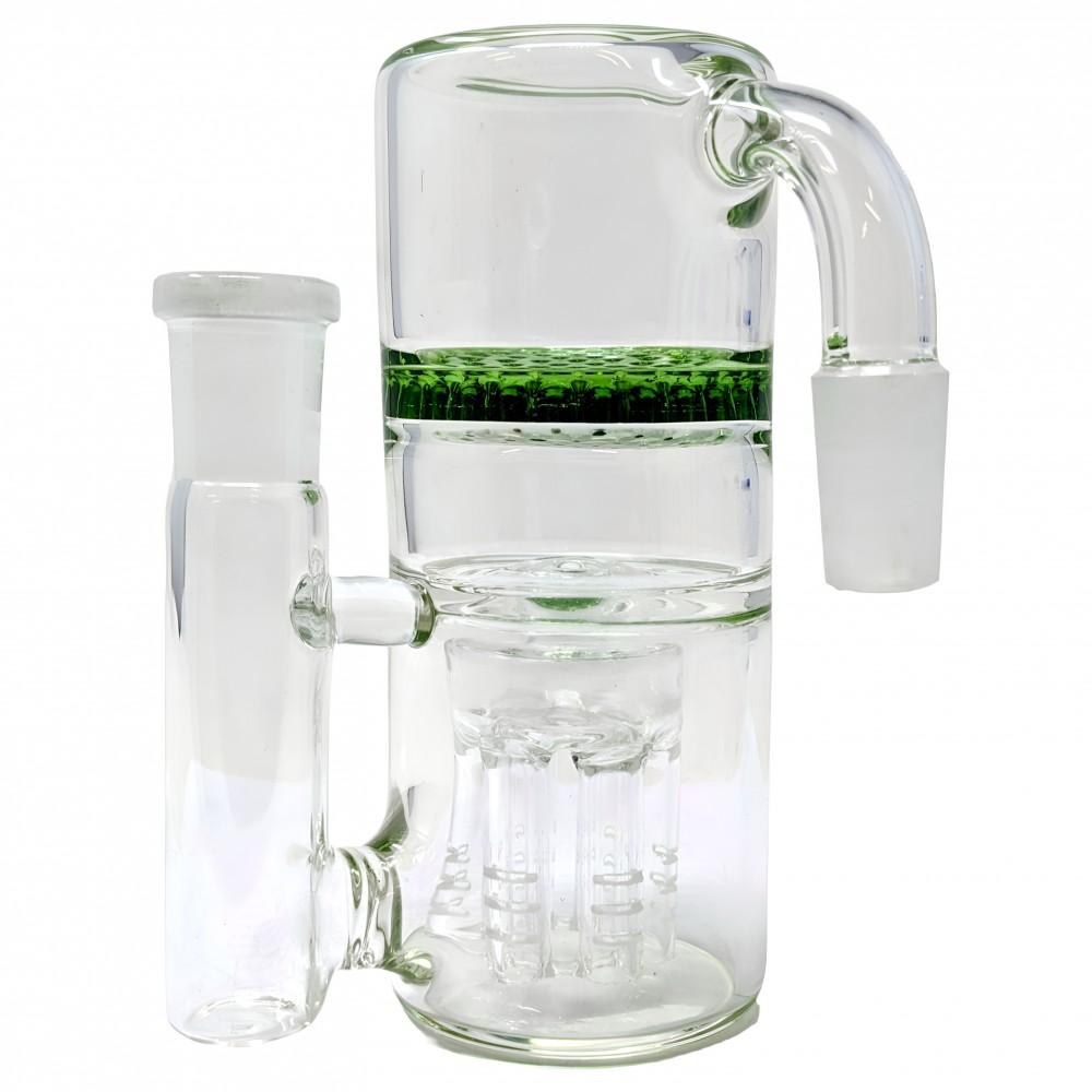 14MM DOUBLE DYNAMITE-HONEYCOMB & TREE PERC ASH CATCHER 90 DEGREE ANGLE (ACH-002)