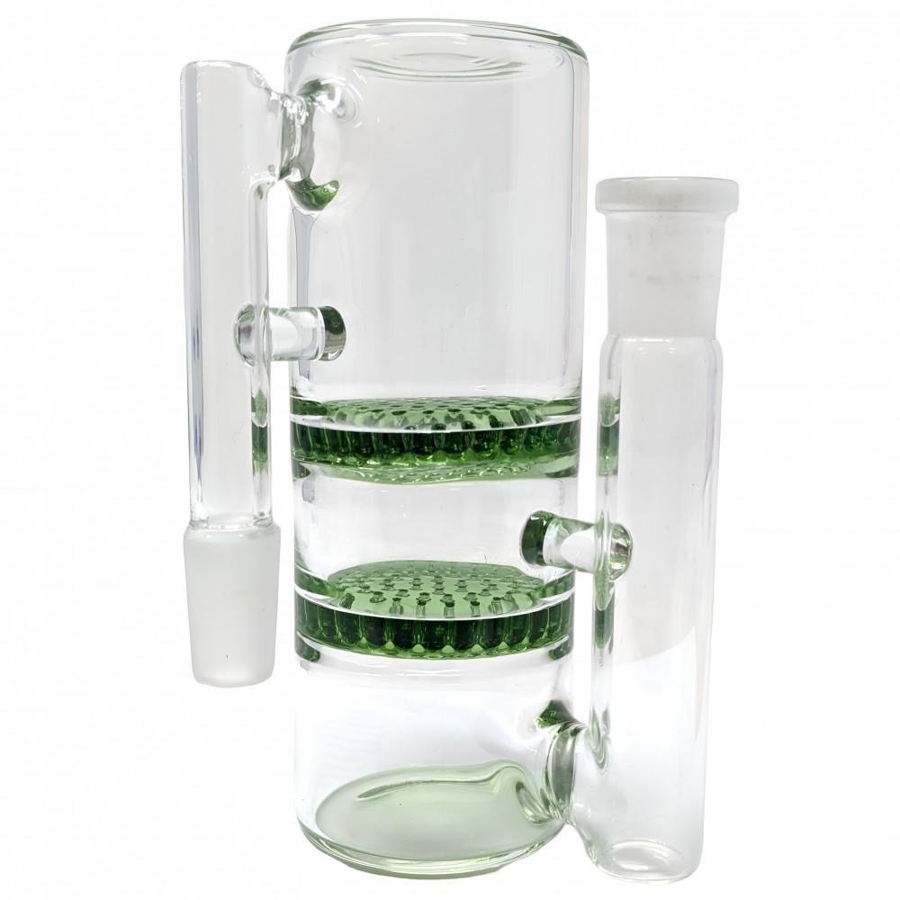 14MM PAIR REPLICATE-HONEYCOMB PERC ASH CATCHER 90 DEGREE ANGLE (ACH-009) GREEN 676525593695