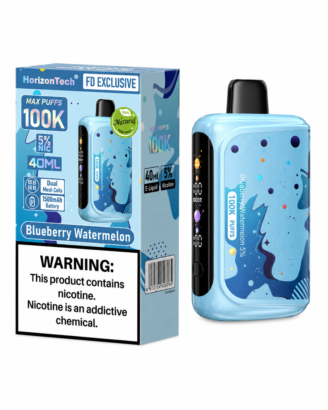 HORIZONTECH 100K PUFFS 5% DISPOSABLE (5CT DISPLAY)