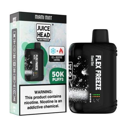 JUICE HEAD FLEX FREEZE ICE-NIC CONTROL 50K 5% DISPOSABLE (5CT/DISPLAY)
