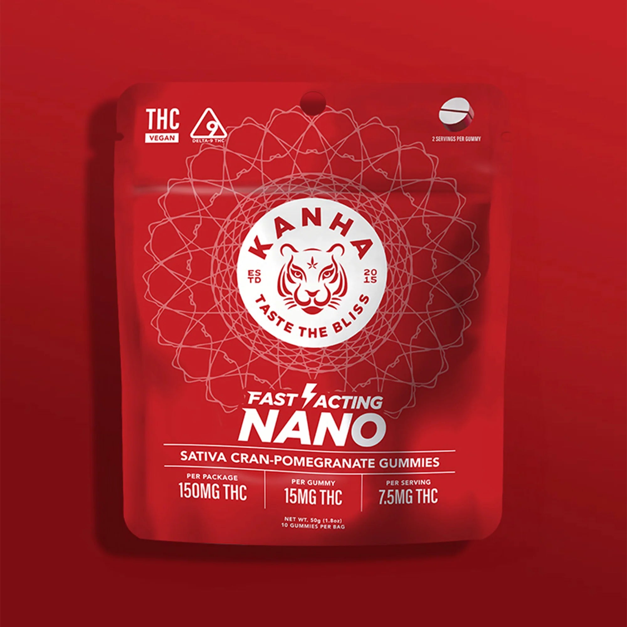 KANHA 150MG D9 FAST ACTING NANO GUMMIES (10CT BAG)