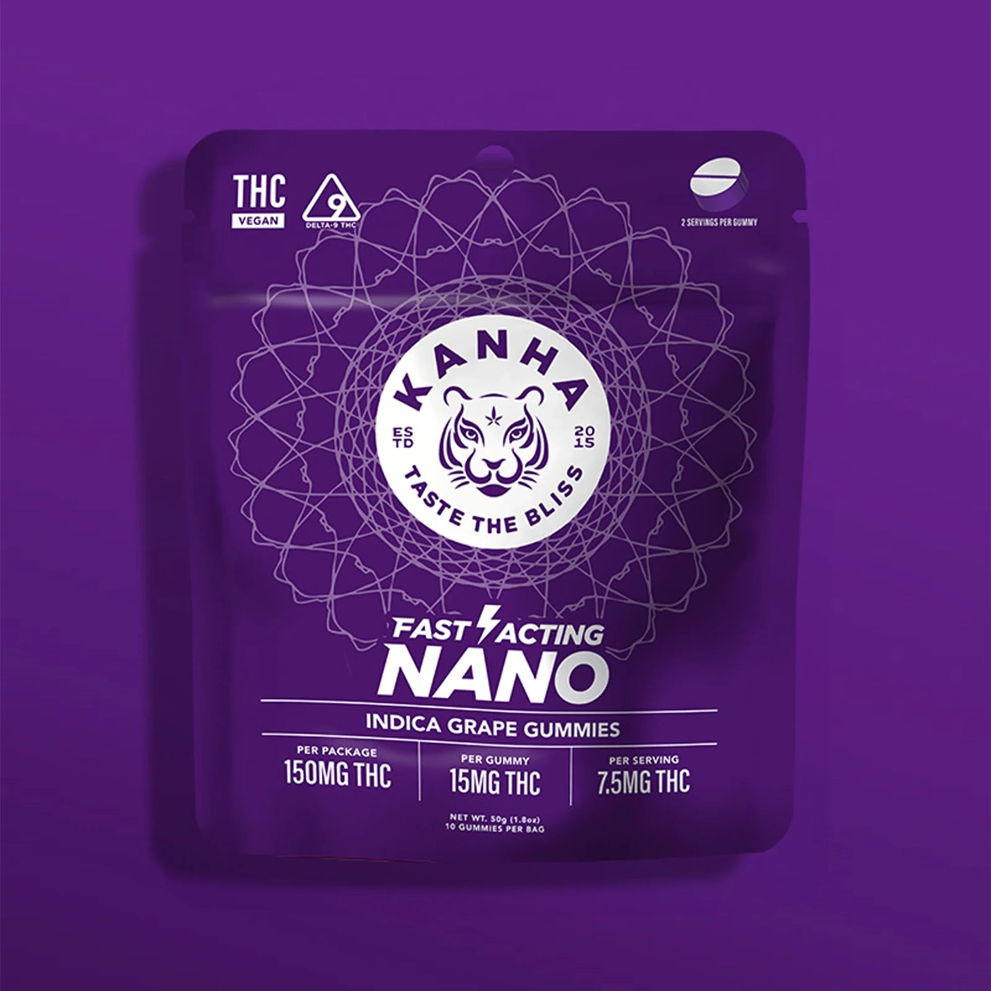 KANHA 150MG D9 FAST ACTING NANO GUMMIES (10CT BAG)