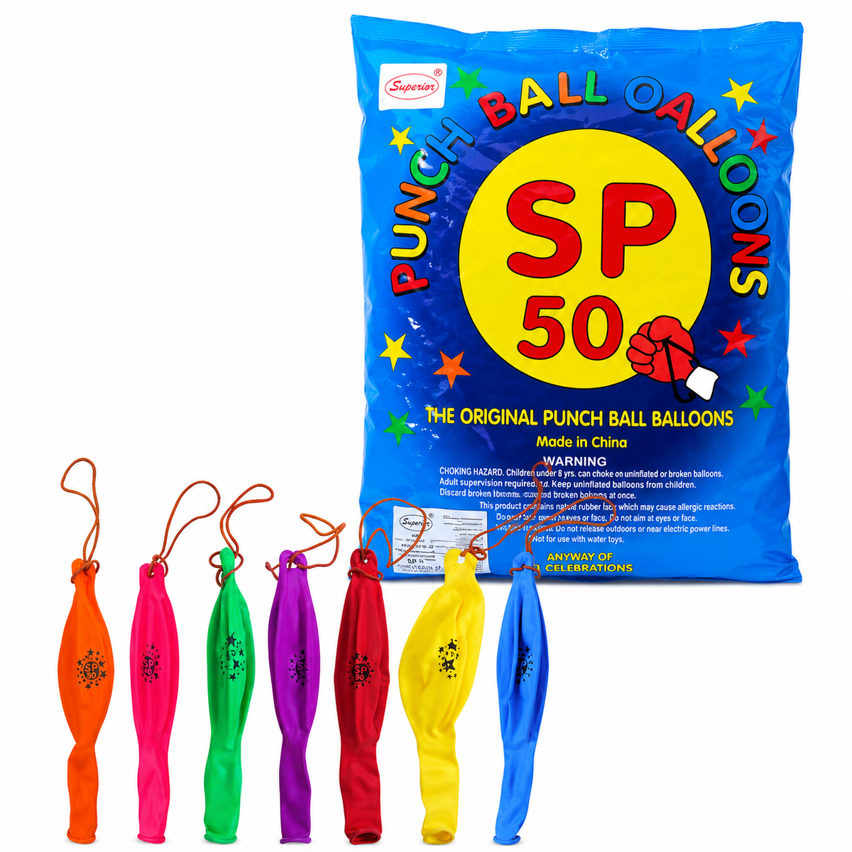 PUNCH BALL BALLOON (50CT BAG)