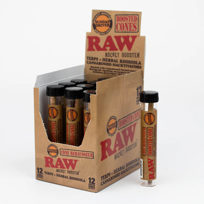 RAW ROCKET BOOSTER TERPS + HERBAL CANNABINOID CONES (12 BOOSTED CONES PER BOX)