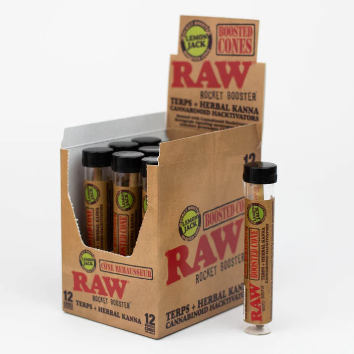 RAW ROCKET BOOSTER TERPS + HERBAL CANNABINOID CONES (12 BOOSTED CONES PER BOX)