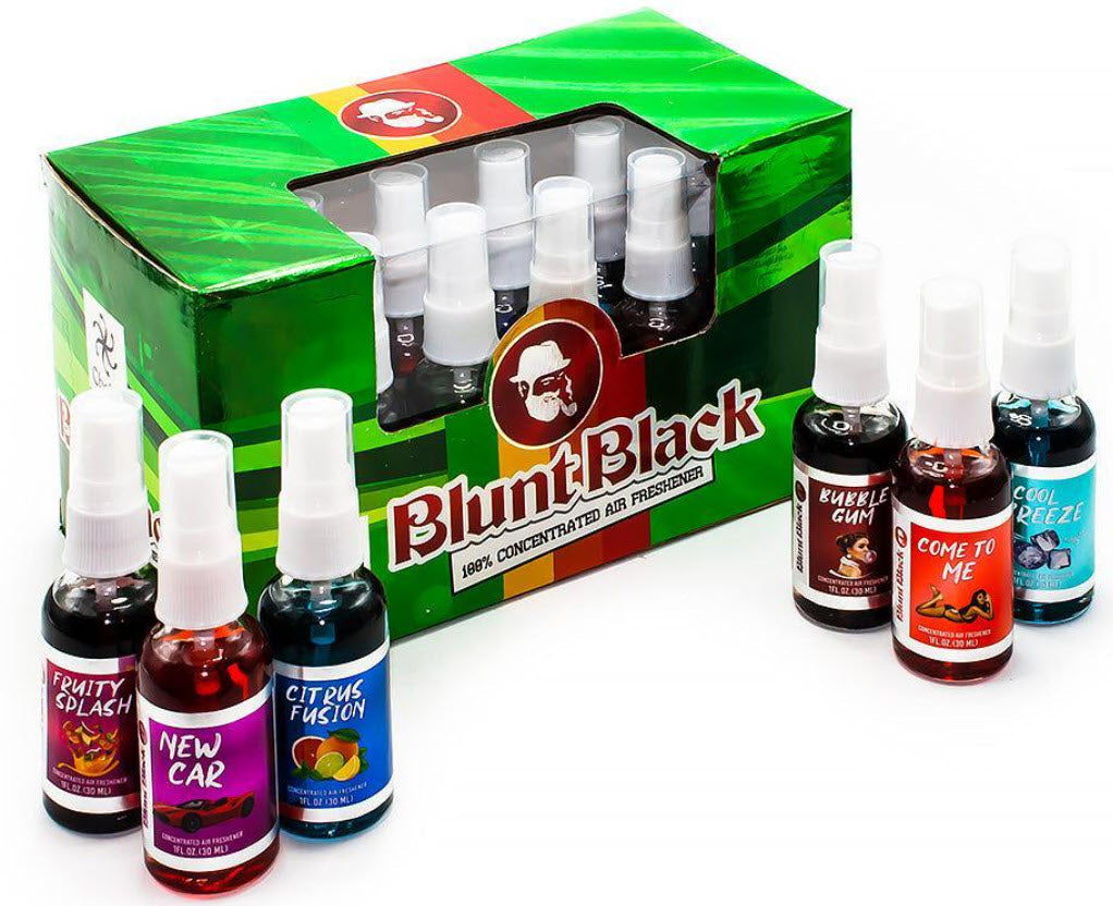 BLUNT BLACK AIR FRESHNER 1 FLUID OZ / 18 BOTTLE / DISPLAY