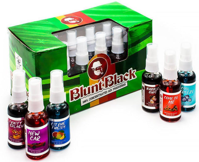 BLUNT BLACK AIR FRESHNER 1 FLUID OZ / 18 BOTTLE / DISPLAY