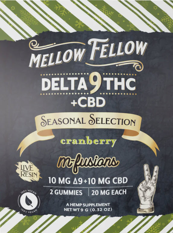 MELLOW FELLOW DELTA-9 THC + CBD SEASONAL SELECTION M-FUSIONS 30PACK/DISPLAY 2GUMMY/PACK 20MG/GUMMY | SEASONAL SELECTION