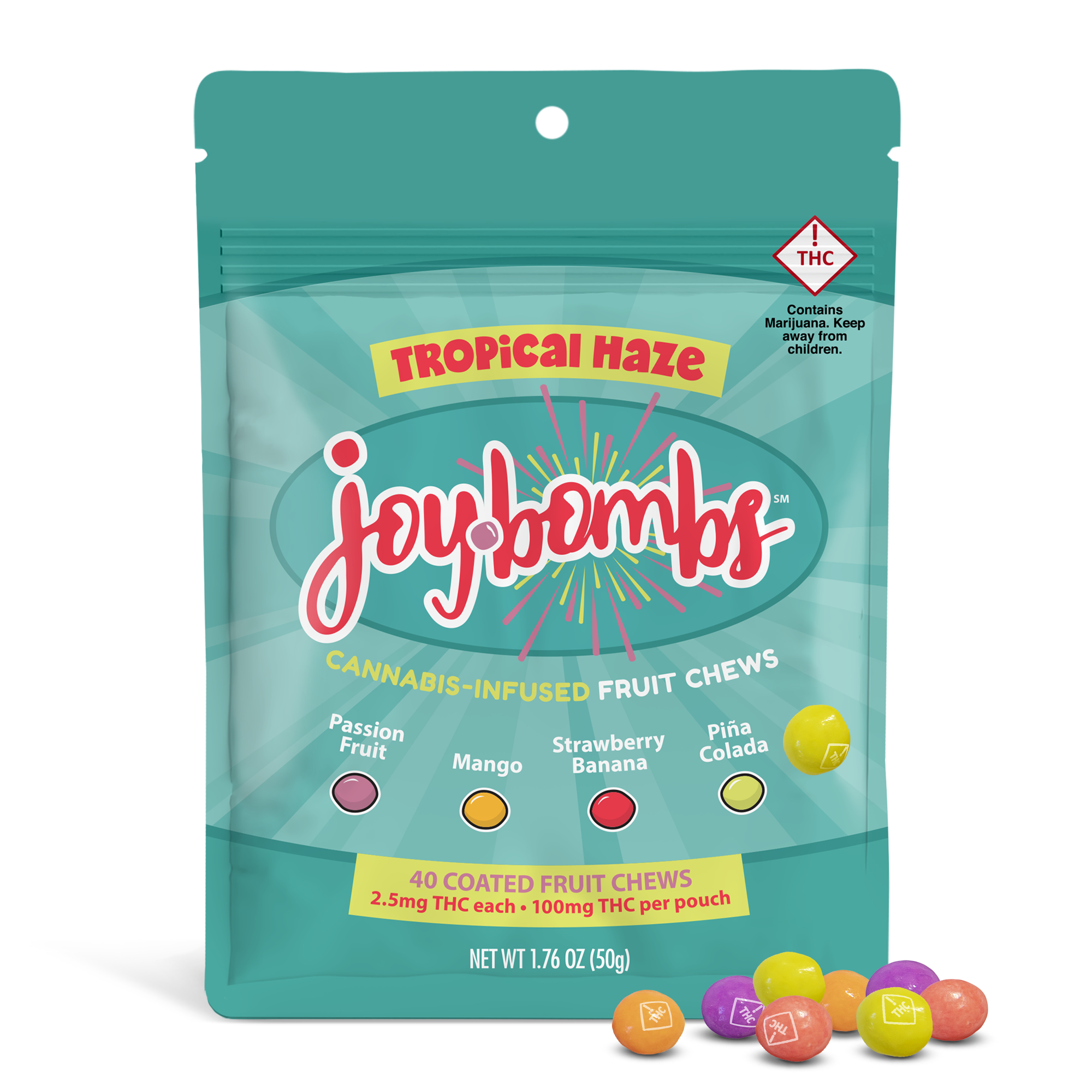 JOYBOMBS 100MG HD9 THC INFUSED CANDY COATED HEMP CHEWS