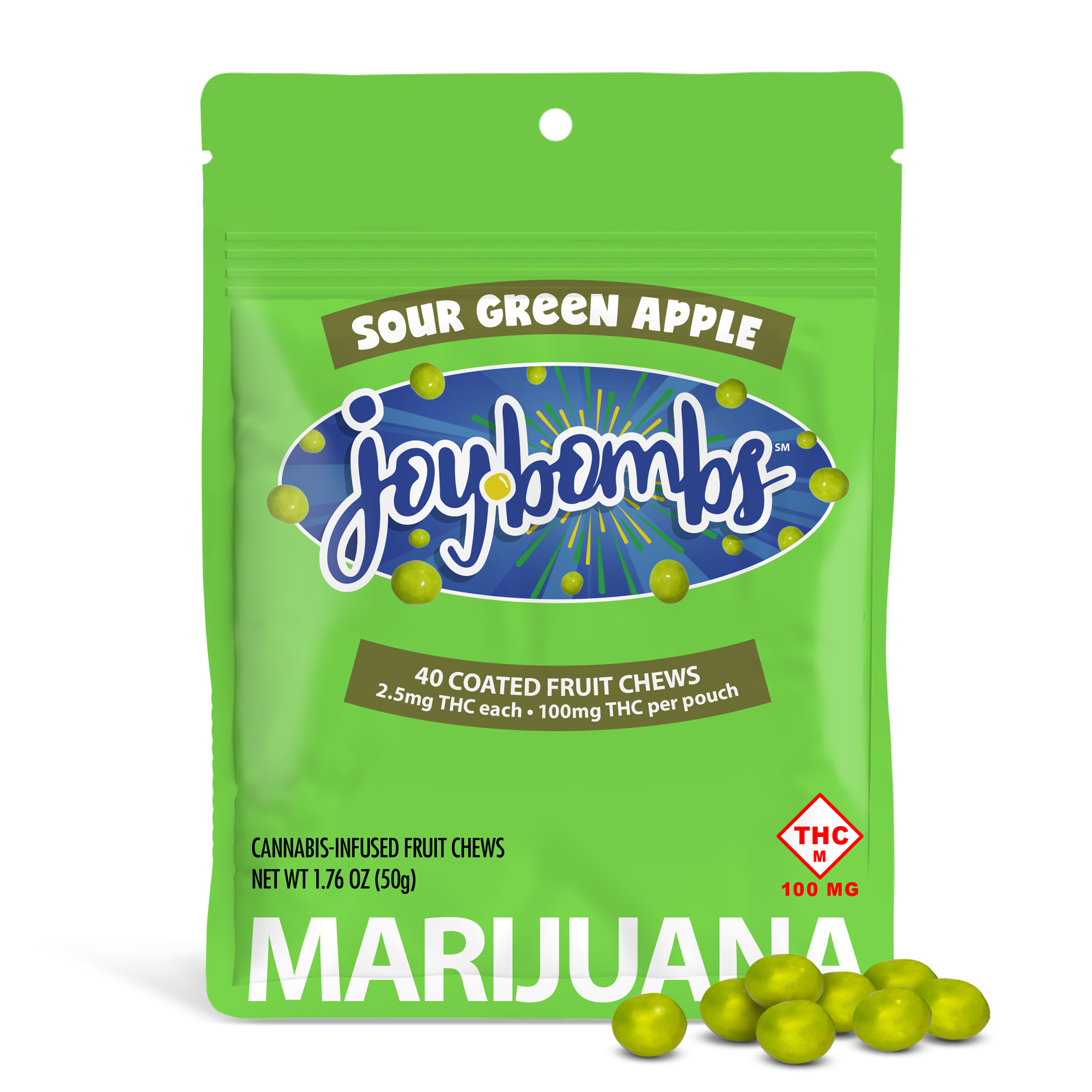 JOYBOMBS 100MG HD9 THC INFUSED CANDY COATED HEMP CHEWS