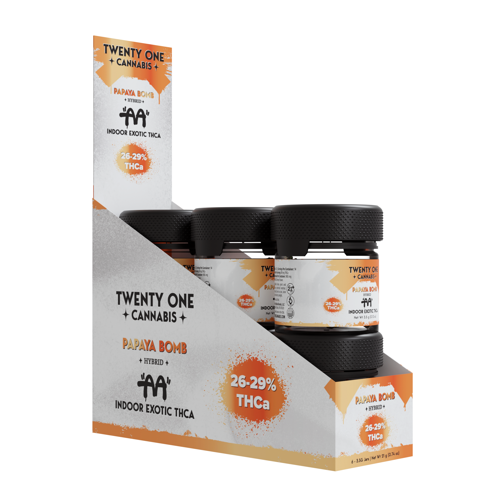 TWENTY ONE CANNABIS AA 3.5 GRAM THC-A FLOWER JAR
