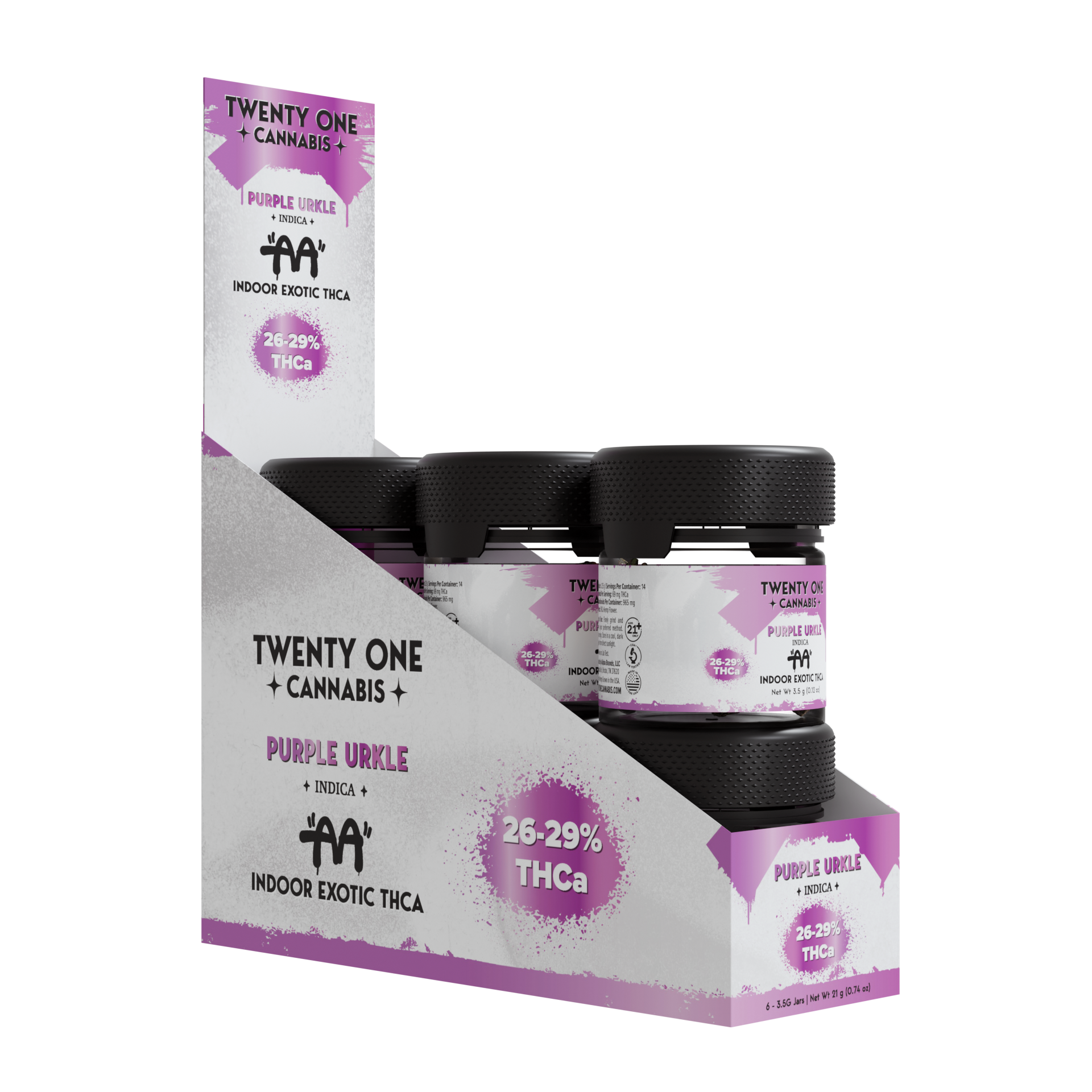TWENTY ONE CANNABIS AA 3.5 GRAM THC-A FLOWER JAR
