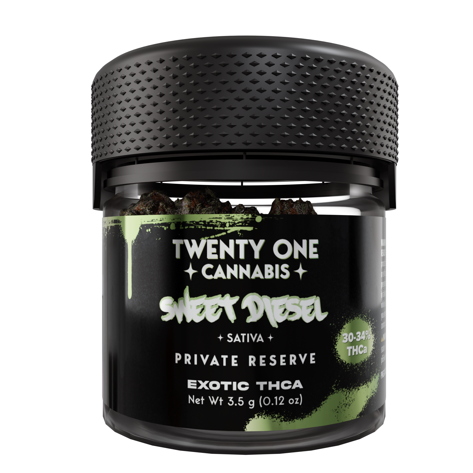 TWENTY ONE CANNABIS PRIVATE RESERVE 3.5 GRAM THC-A FLOWER JAR