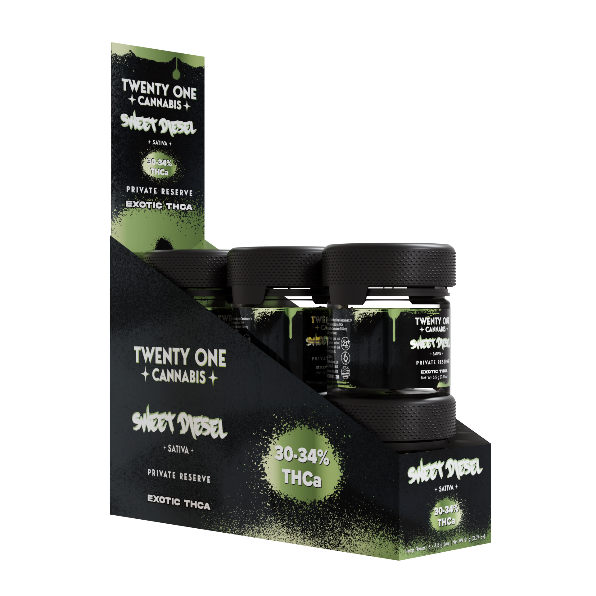 TWENTY ONE CANNABIS PRIVATE RESERVE 3.5 GRAM THC-A FLOWER JAR