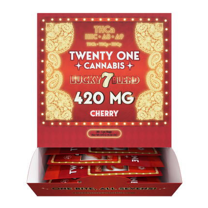 TWENTY ONE CANNABIS LUCKY 7 BLEND 420MG THC-A GUMMIES (30CT BOX)