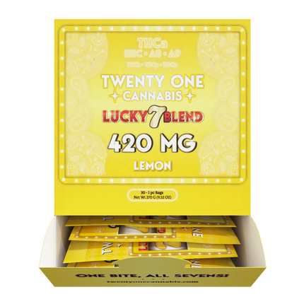 TWENTY ONE CANNABIS LUCKY 7 BLEND 420MG THC-A GUMMIES (30CT BOX)
