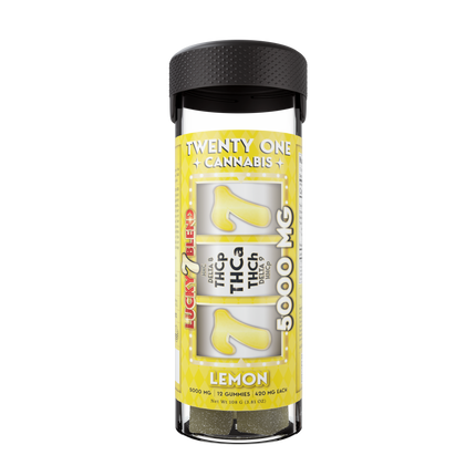 TWENTY ONE CANNABIS LUCKY 7 BLEND 420MG THC-A GUMMIES (12CT JAR)