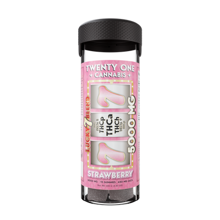 TWENTY ONE CANNABIS LUCKY 7 BLEND 420MG THC-A GUMMIES (12CT JAR)