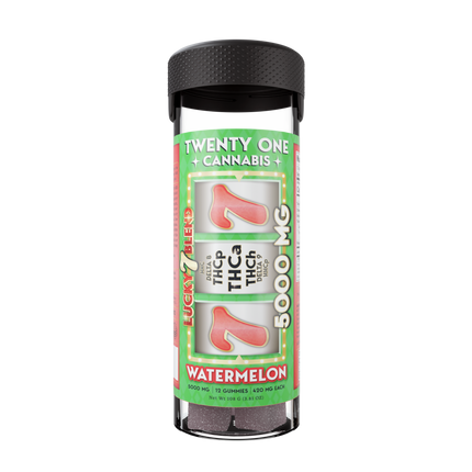 TWENTY ONE CANNABIS LUCKY 7 BLEND 420MG THC-A GUMMIES (12CT JAR)