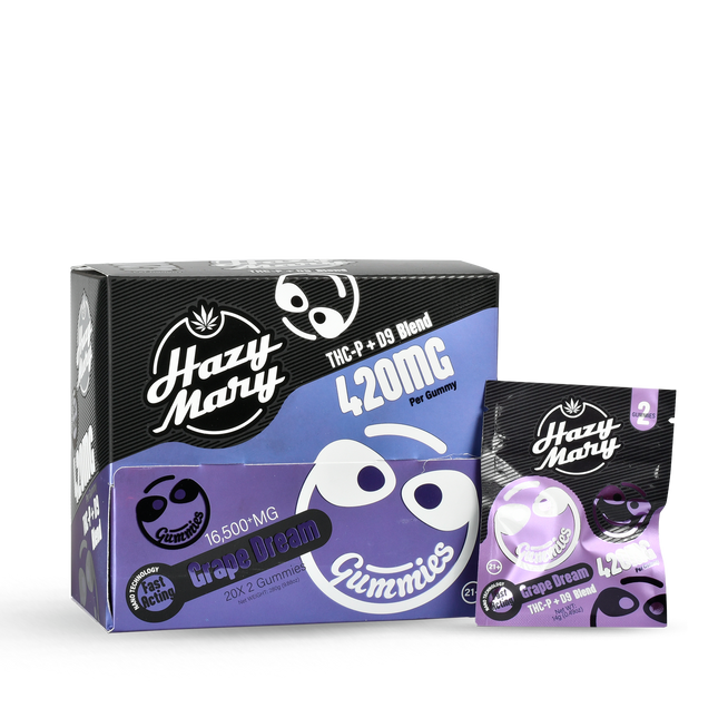 HAZY MARY THC-P + D9 BLEND GUMMIES 420MG PER GUMMY (2CT PER PACK | 20CT DISPLAY)