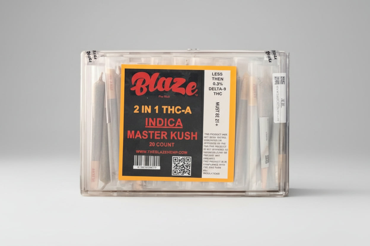 BLAZE 2 IN 1 THC-A PRE ROLL (2 X 1G EACH PER TUBE) (20 TUBE / JAR)