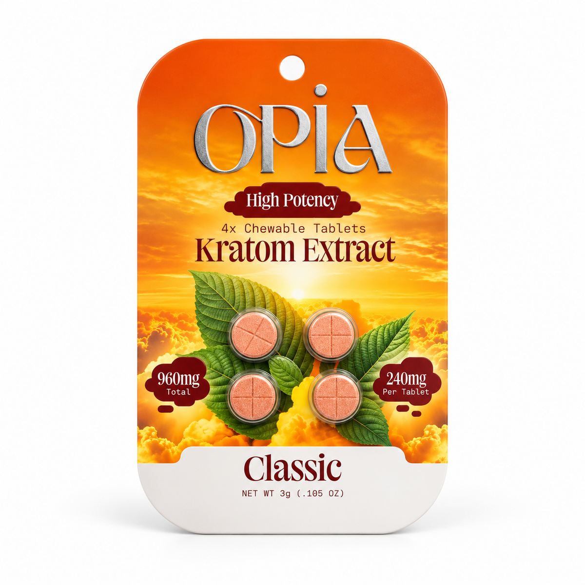 OPIA HIGH POTENCY KRATOM EXTRACCT 240MG PRE TAB (4CT PACK)