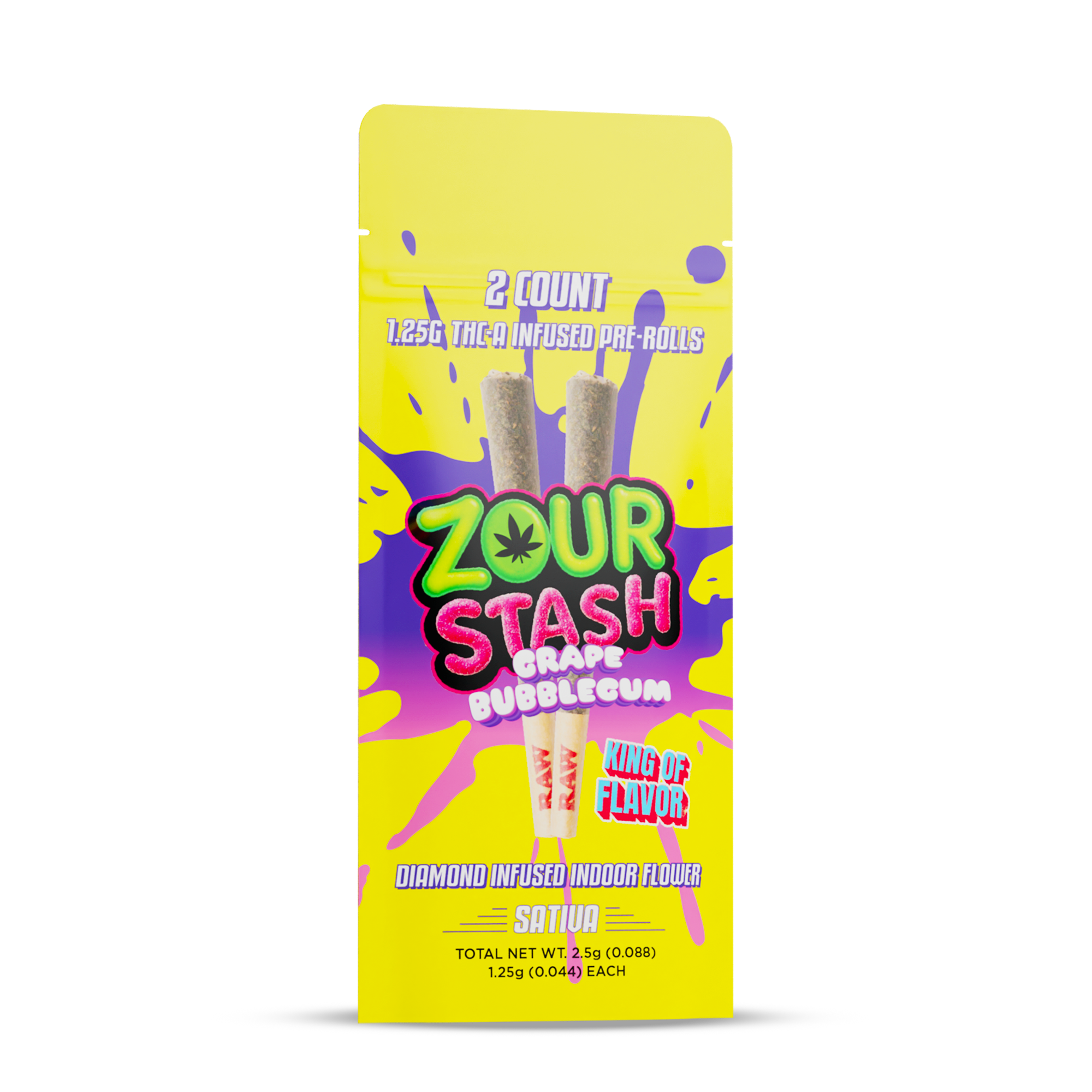 ZOUR STASH THC-A 2G DIAMOND PRE ROLLS (2CT PACK)