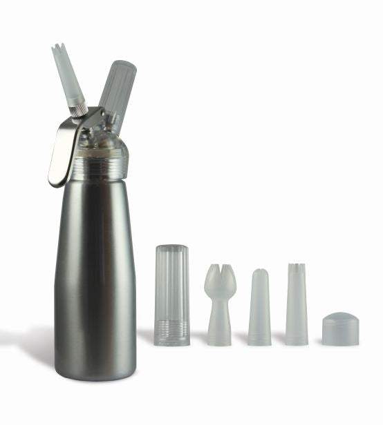 1/2 LITRE BEST WHIP CREAM DISPENSER WITH PLASTIC HEAD SILVER 811490700284