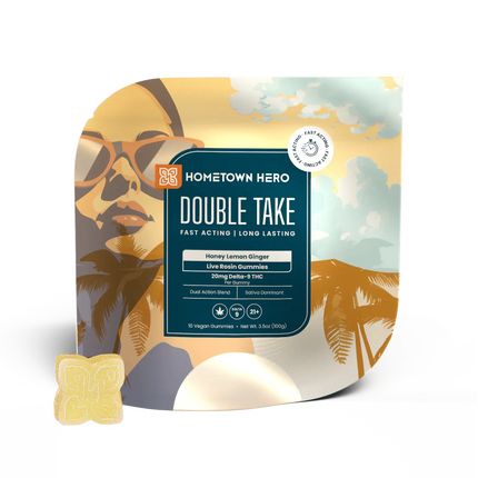 HOMETOWN HERO DOUBLE TAKE 20MG D9 LIVE ROSIN GUMMIES (10CT/PACK)