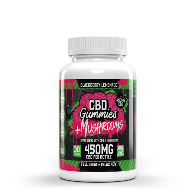HEMP BOMBS 450MG CBD + MUSHROOM GUMMIES (30CT/JAR) | BLACKBERRY LEMONADE