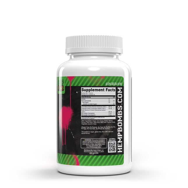 HEMP BOMBS 450MG CBD + MUSHROOM GUMMIES (30CT/JAR) | BLACKBERRY LEMONADE