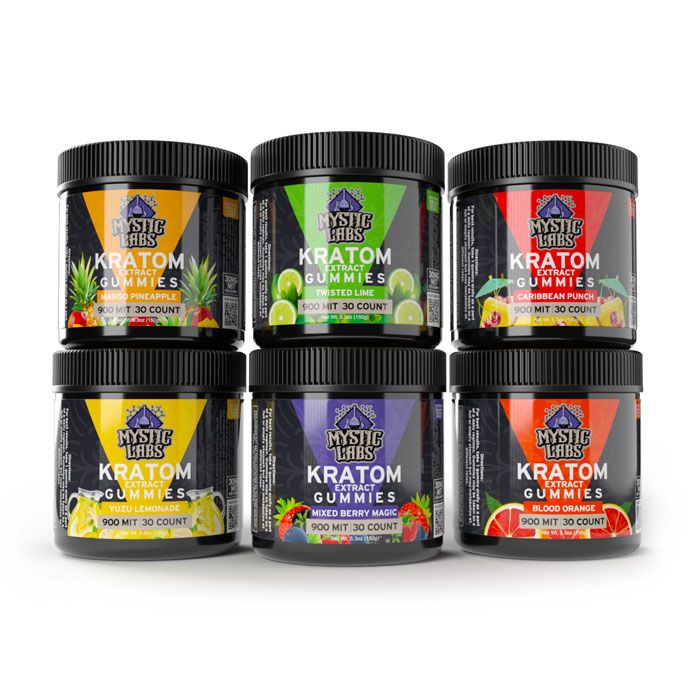 MYSTIC LABS KRATOM EXTRACT 900 MIT GUMMY JAR (30CT)