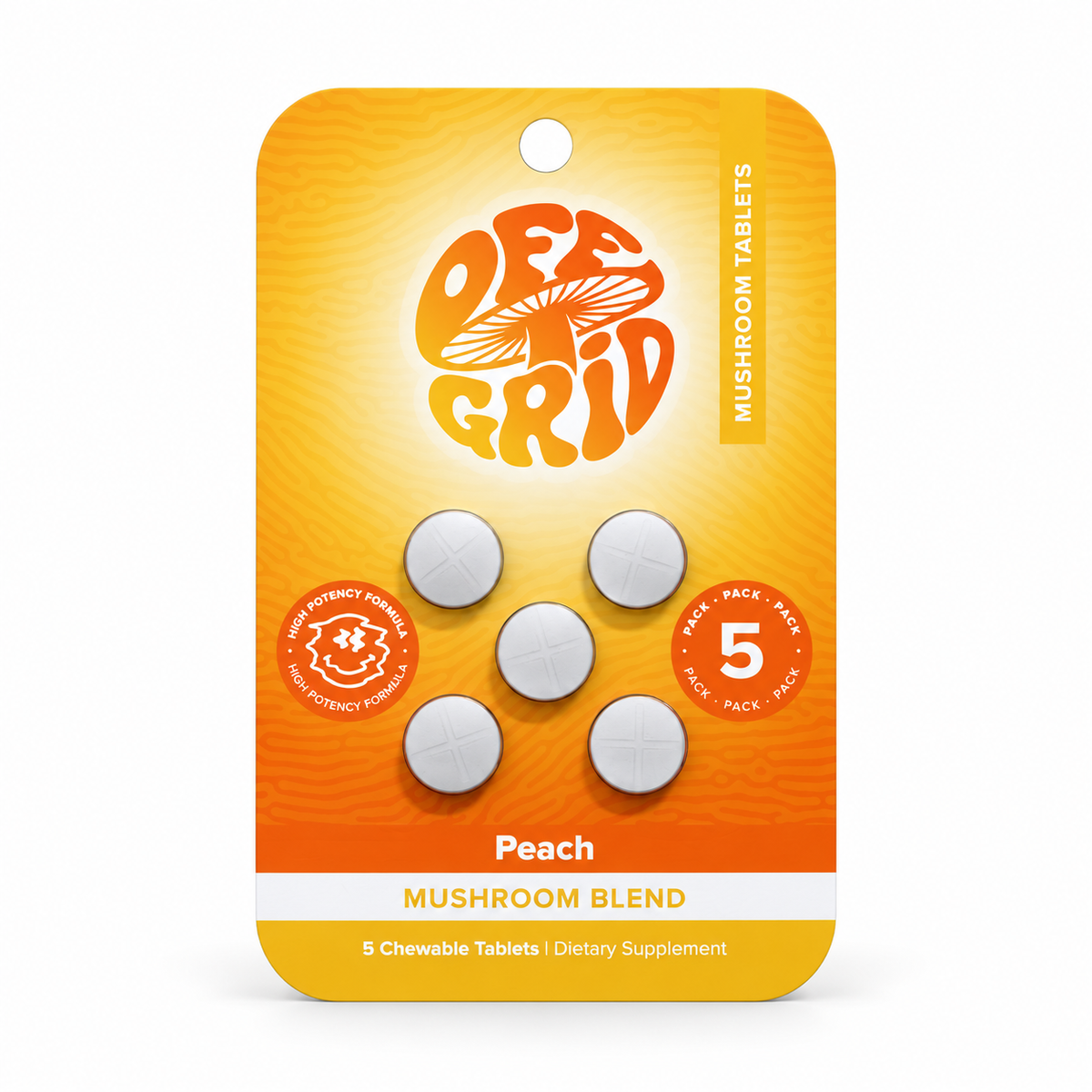 OFF GRID PROPRIETARY MUSHROOM BLEND TABLETS (5CT PACK)