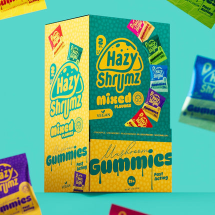 HAZY SHRUMZ FAST ACTING MUSHROOM GUMMIES (50PK/BOX) | MIXED FLAVORS