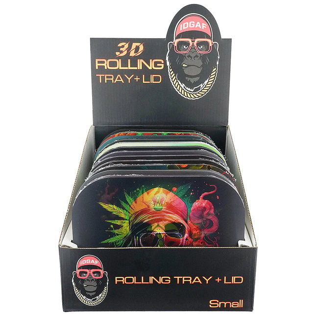 IDGAF 3D SMALL TRAY W/ MAGNETIC LID ASSORTED DESIGNS (ST3D100)